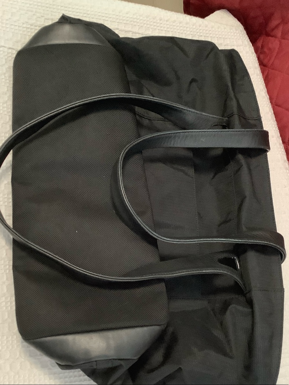 Tumi Black Nylon Tote with Leather Handles - Picture 12 of 13